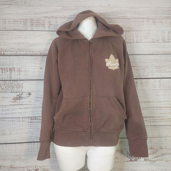 Kids Full Zip Roots Hoddie Brown sz XL - Picture 1 of 9